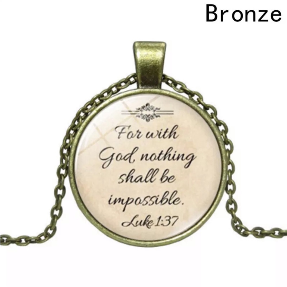 LUKE 1:37 MEDALLION NECKLACE 🙏🏼 - Picture 6 of 8